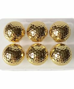 GolfBasic Golden Plated Training Ball For Gift & Practise (Pack Of 4)