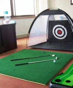 Practice Net & Hitting Mats GolfBasic Foldable Golf Practice BLACK Cage Net