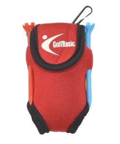 GolfBasic Red Neoprene Ball Pouch