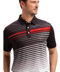 Apparels Sligo Men's Zebra Stripes Polo T-shirt Black (Indian Size)