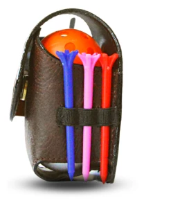 GolfBasic Leather Ball Pouch -Assorted Color