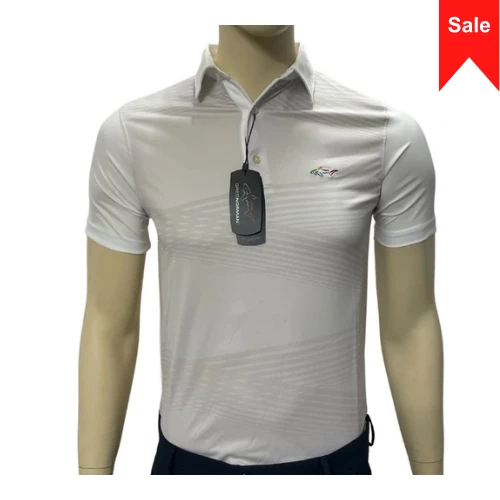 Apparels Greg Norman Men's 185 White Classic Fit Polo T-Shirt (US Size)