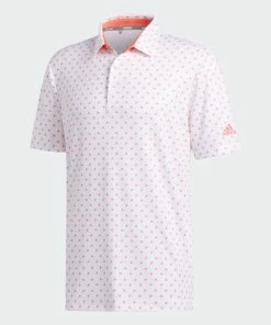 Apparels Adidas Ultimate 365 Badge Of Sport Polo T-shirt (White/Flash Red) (US Size)