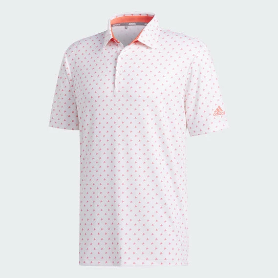 Apparels Adidas Ultimate 365 Badge Of Sport Polo T-shirt (White/Flash Red) (US Size)