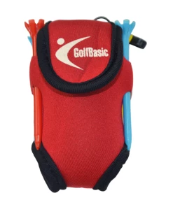 GolfBasic Red Neoprene Ball Pouch
