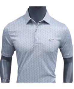 Greg Norman Men's Fore Squared Print Polo T-Shirt (US Size) Apparels