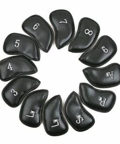 GolfBasic Iron Head Covers (12pcs Set) - Black