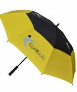 GolfBasic EP Coated Double Canopy Umbrella (Yellow/Black) Golf Umbrella