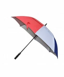 GolfBasic EP Coated Double Canopy Golf Umbrella (Red/White/Blue)