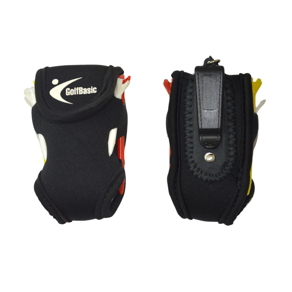 GolfBasic Black Neoprene Ball Pouch