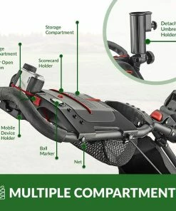 CaddyTek Caddylite 15.3 V2 - Deluxe Quad-Fold Golf Push Cart Version 2