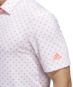 Apparels Adidas Ultimate 365 Badge Of Sport Polo T-shirt (White/Flash Red) (US Size)