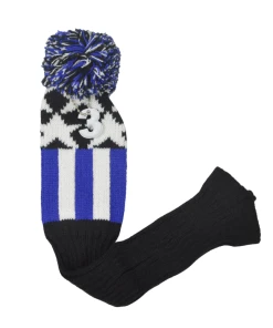 GolfBasic Knitted Head Covers (Set Of 3 Pcs) Black/Blue