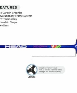 Head Xenon Lite Unstrung Badminton Racquet (Blue/Lime) Head Badminton Rackets