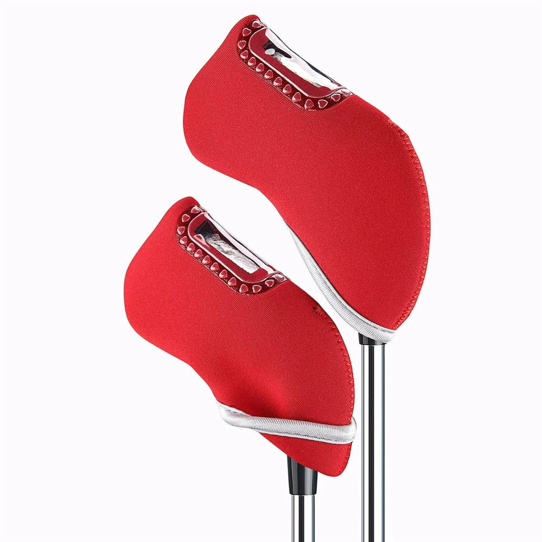 GolfBasic Neoprene Iron Face Covers - Red Head Covers