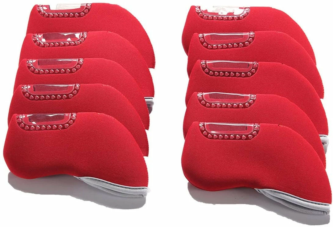 GolfBasic Neoprene Iron Face Covers - Red Head Covers