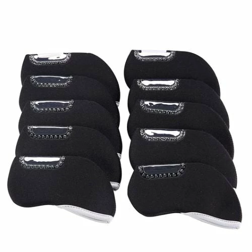 Head Covers GolfBasic Neoprene Iron Face Covers - Black