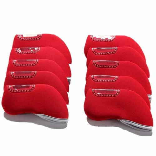 GolfBasic Neoprene Iron Face Covers - Red Head Covers