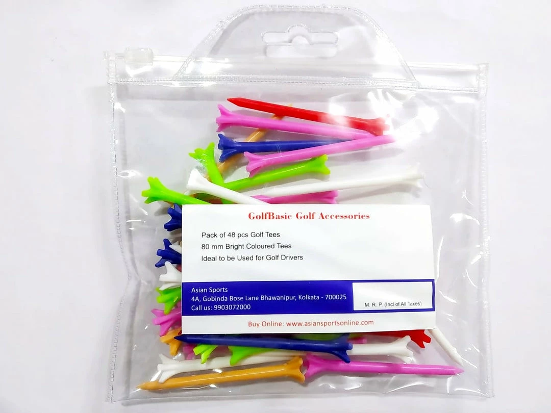GolfBasic Premium Plastic Golf Tees (2 Sizes)