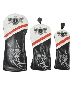 GolfBasic Embroidered Wood Head Covers (Set Of 3 Pcs)