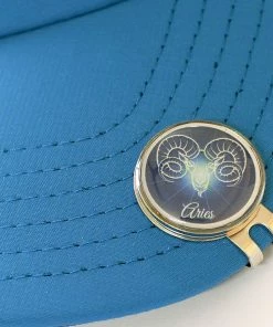 GolfBasic & Zodiac Sign Magnetic Cap Clip & Ball Marker (Pack Of 1 Clip & 2 Markers)